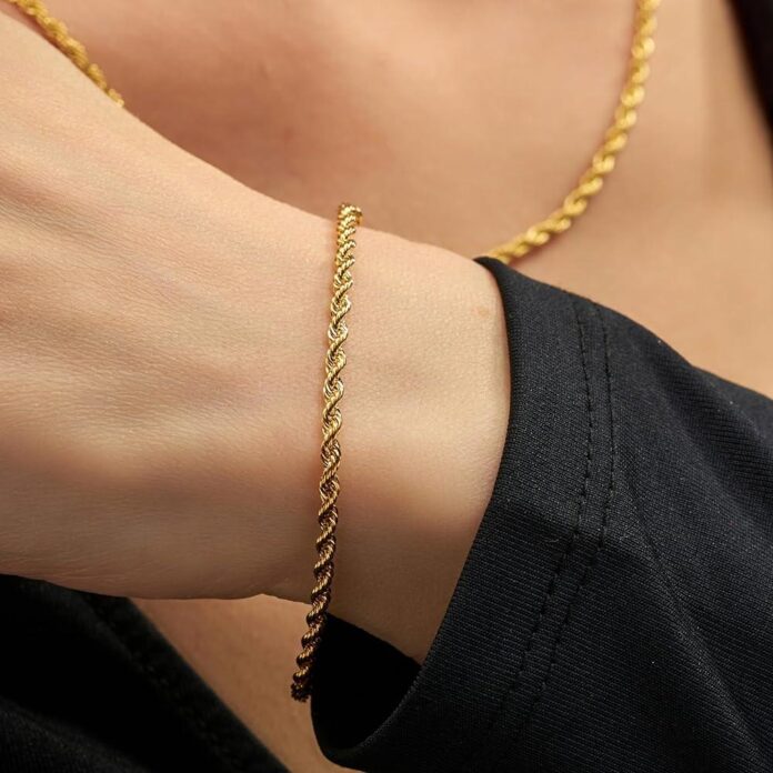 2mm Gold Rope Chain Bracelet: Subtle Stacking for Any Occasion